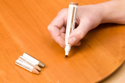 Wood markers easily erase scuffs, scratches on furniture