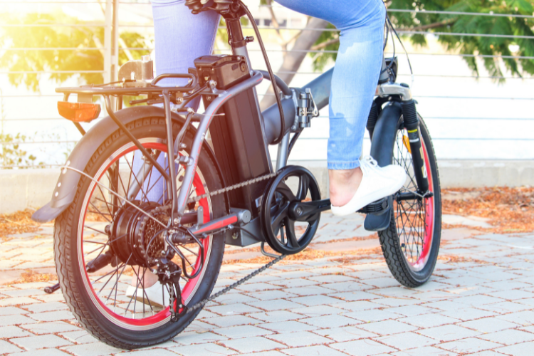 person riding an ebike
