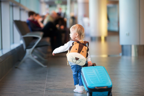 young traveler navigating the airport scene