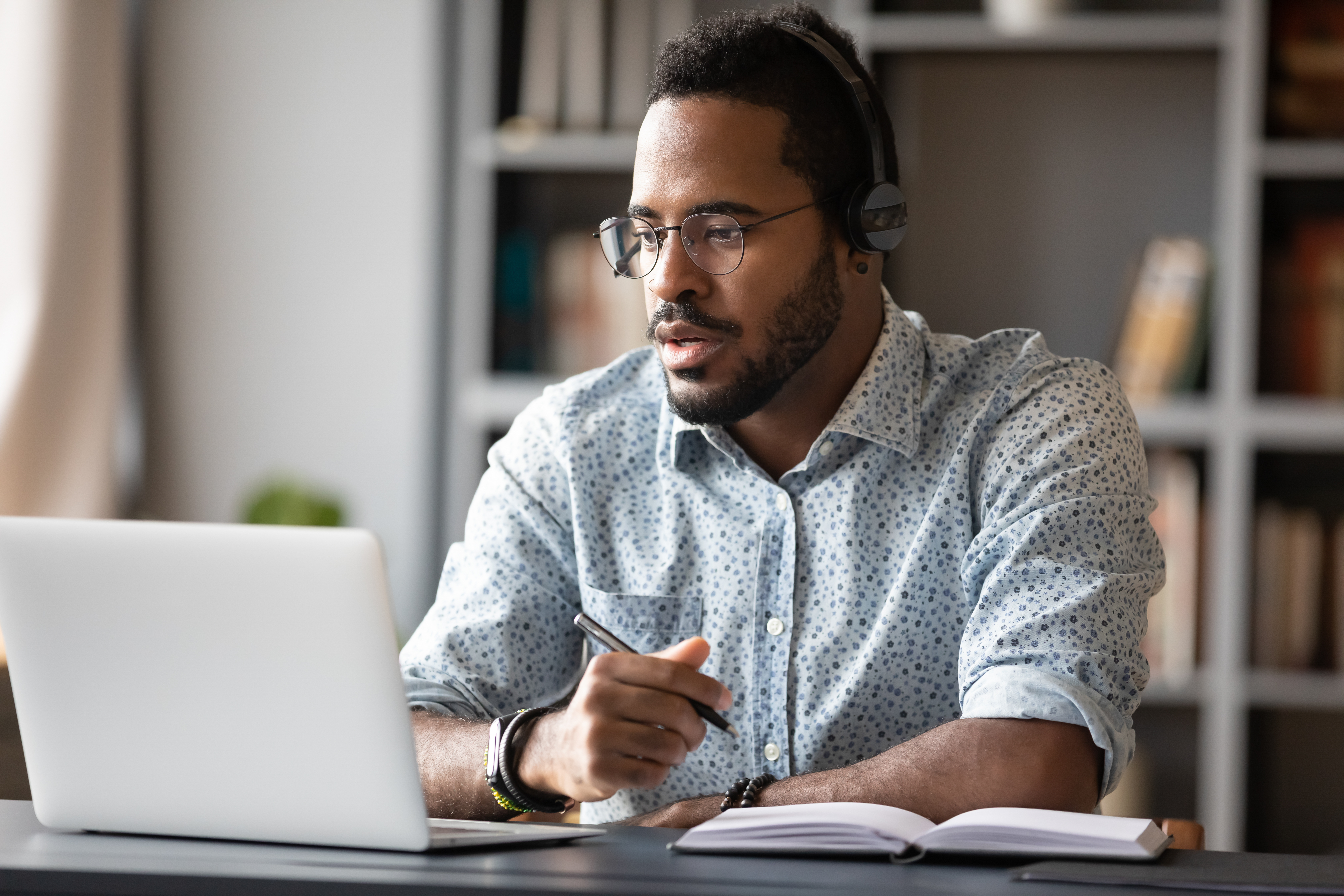 Man working on laptop