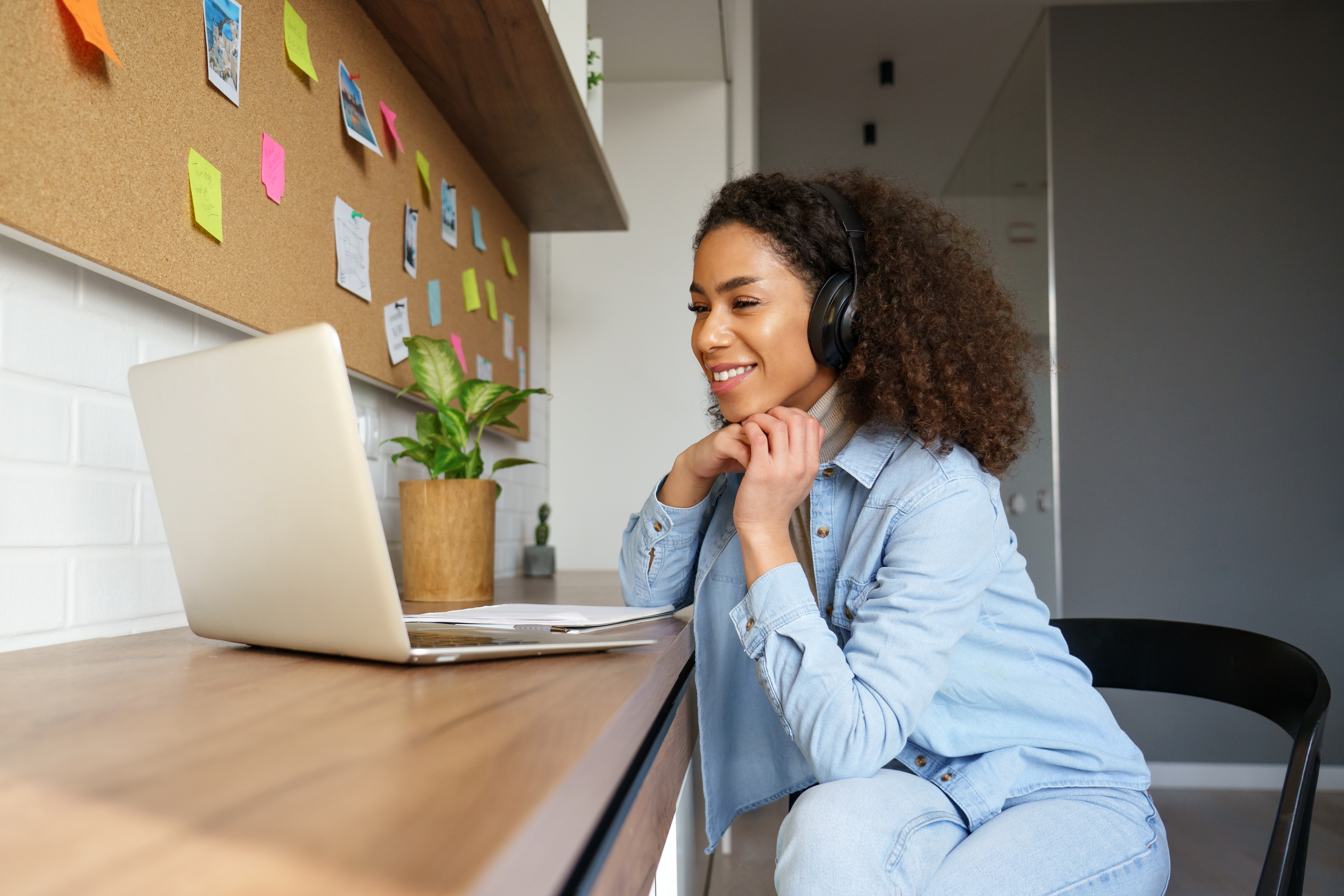 Woman working from home