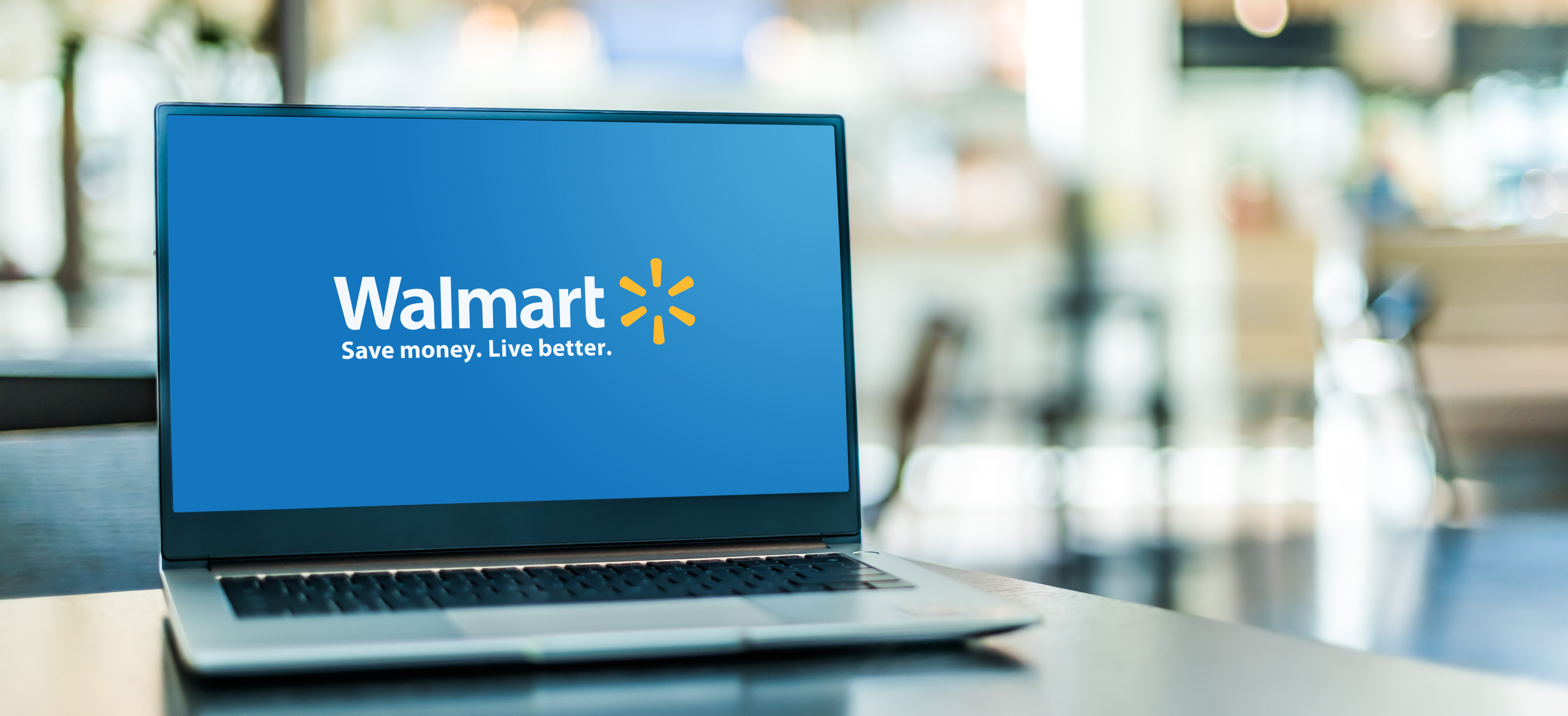 Laptop with Walmart logo