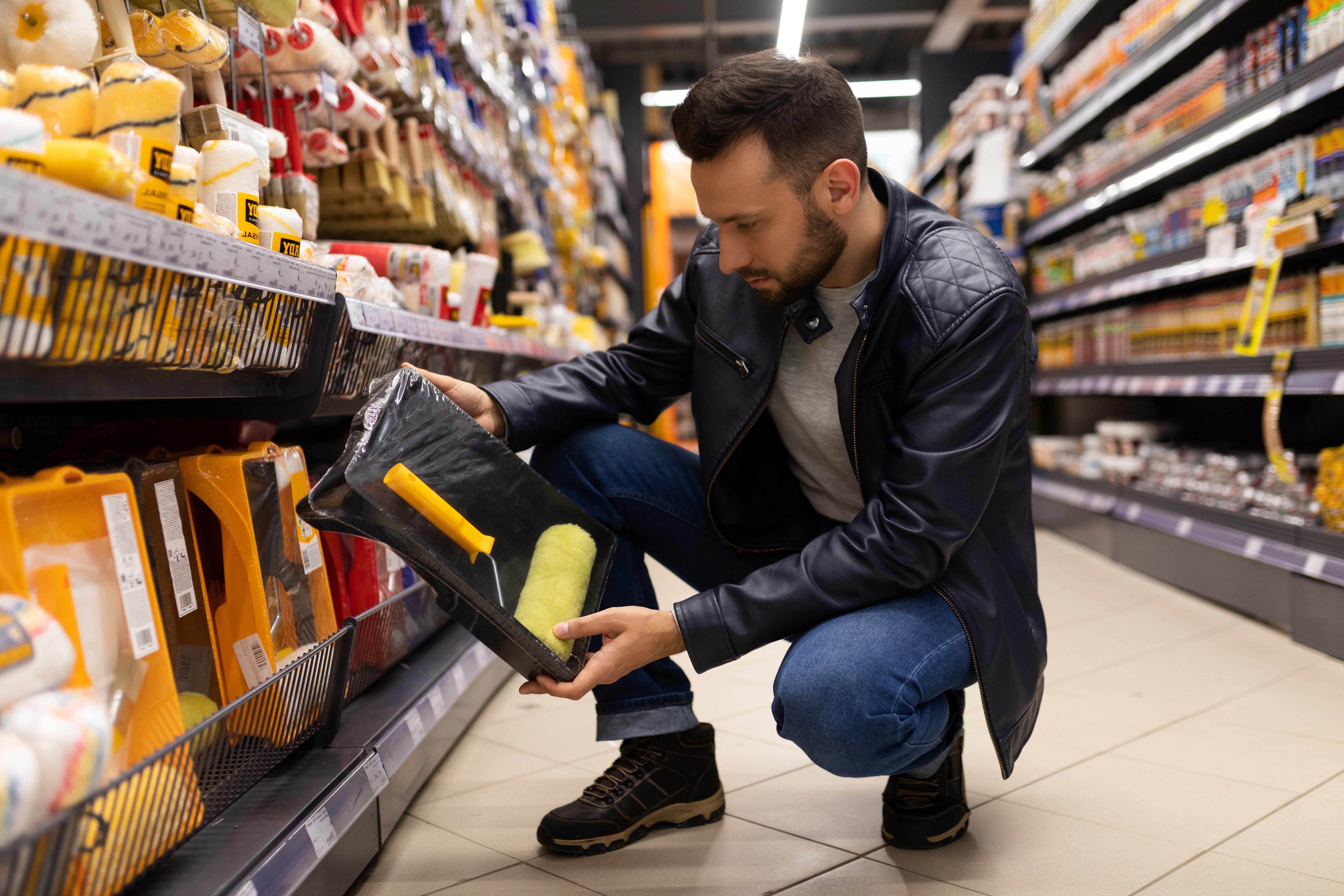 Man shopping in a hardware store