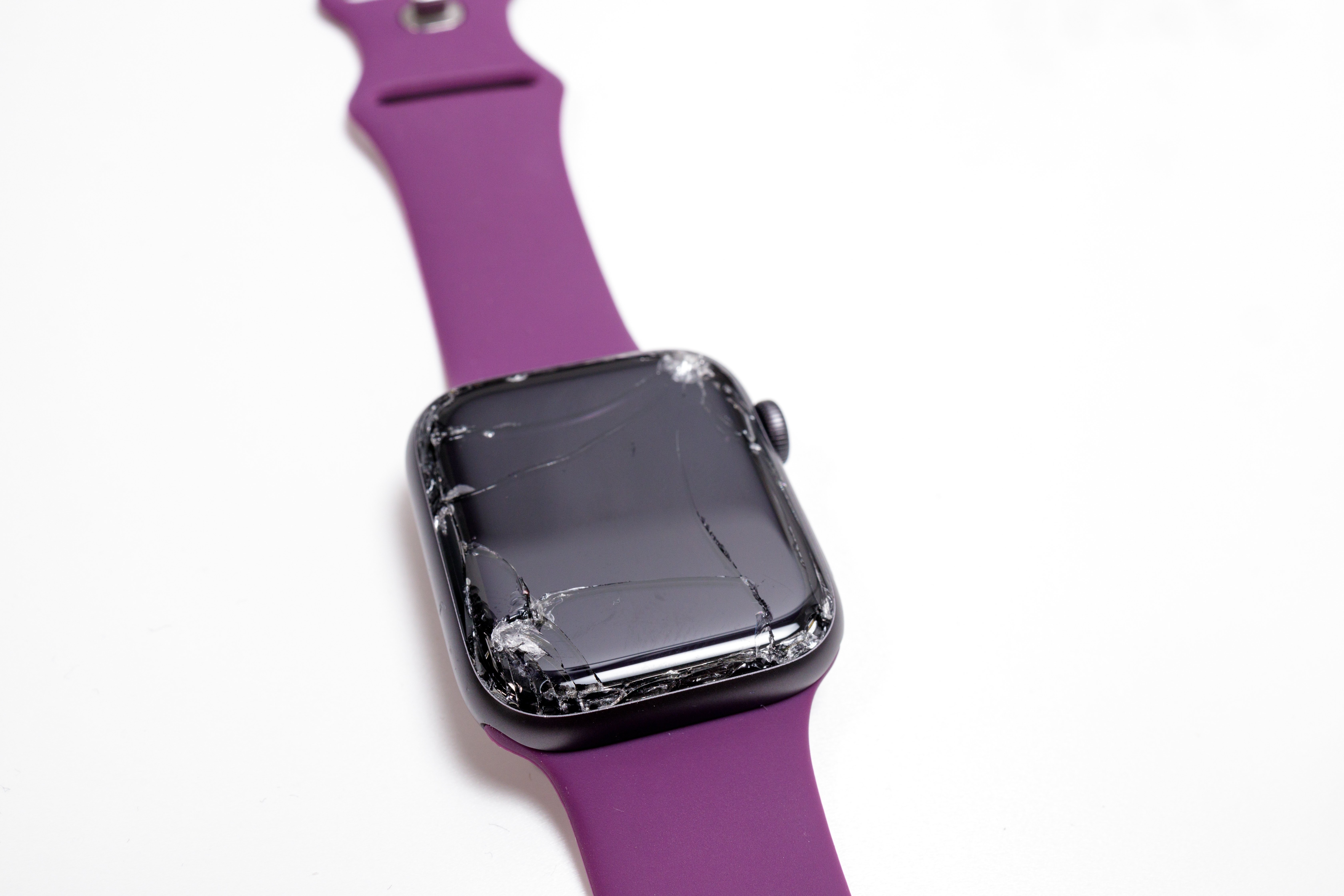 Apple Watch with a cracked screen