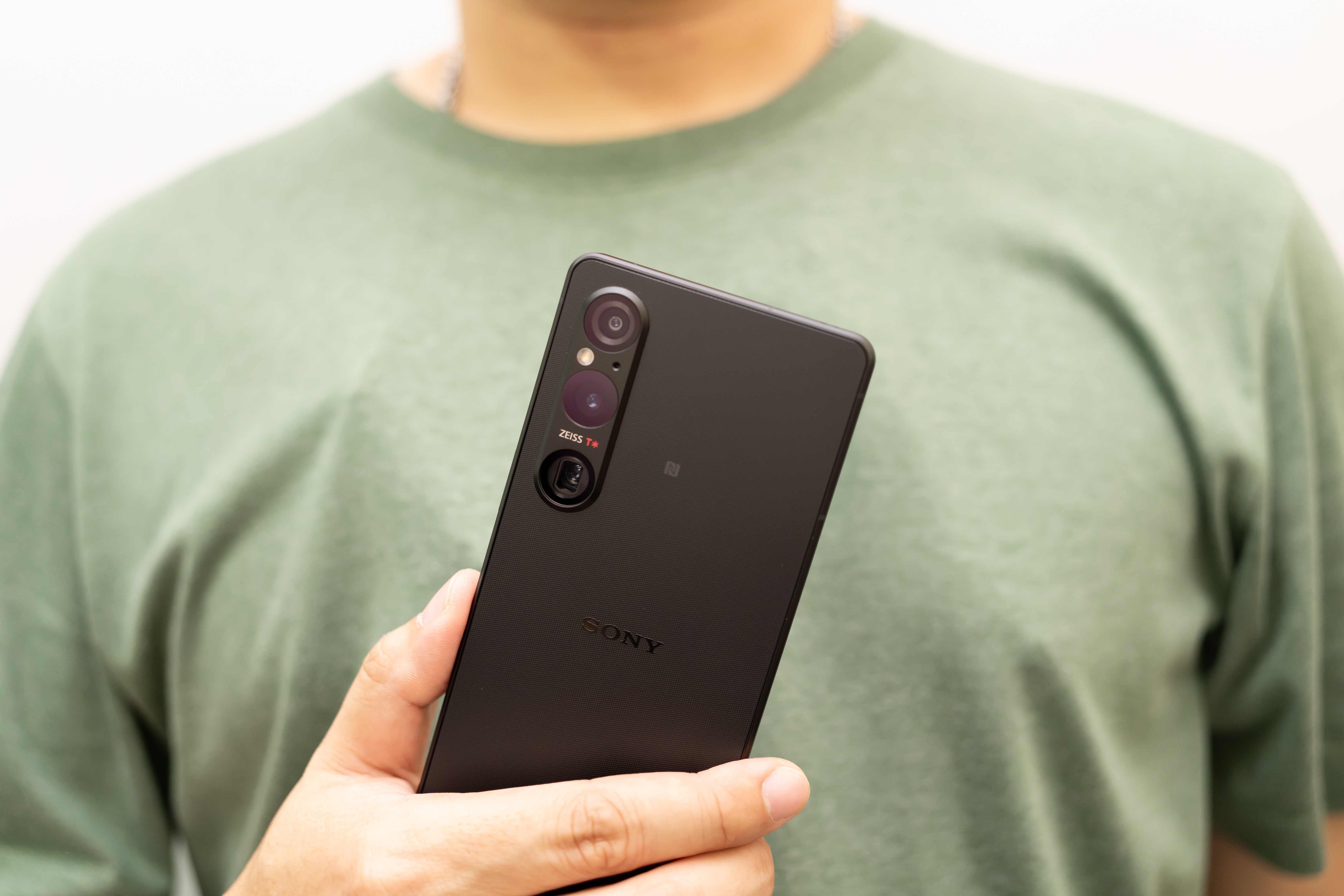 Man holding a Sony Xperia 1V