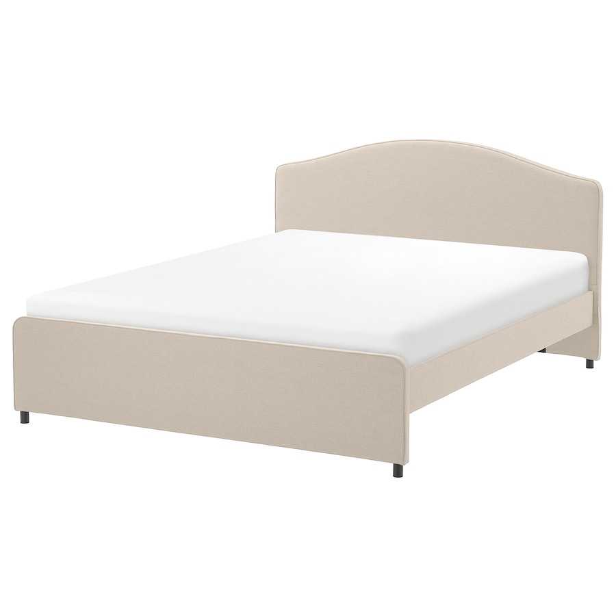 HEMNES Bed frame, white stain/Luröy, Queen - IKEA