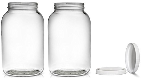 2 Pack ~ Wide Mouth 1 Gallon Clear Glass Jar