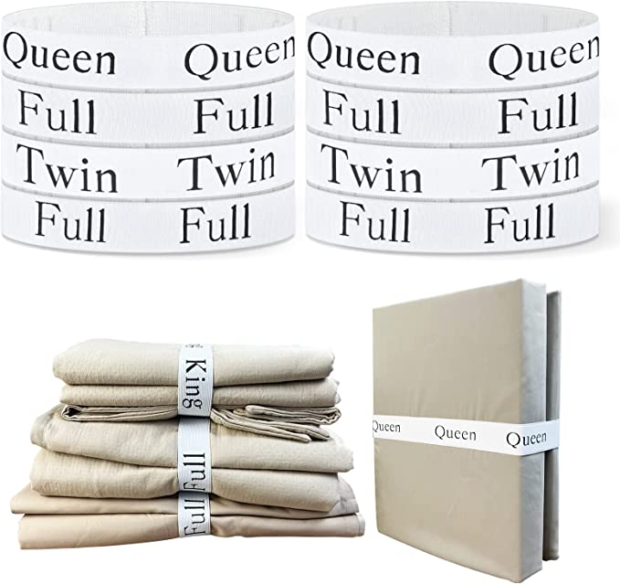 MINAYI 8 Pieces Bed Sheet Storage Organizer -Sheet Keeper Linen