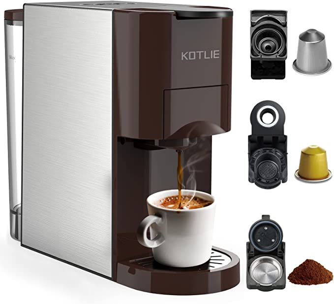 KOTLIE 【Updated】 Single Serve Coffee Maker, 3in1 Espresso