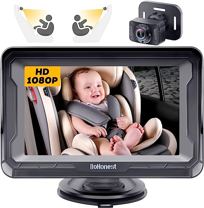 DoHonest Baby Car Camera HD 1080P: 360° Rotating Plug