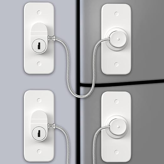 Cabinet Locks with Keys AOSITE 2 Pack Mini Fridge Locks